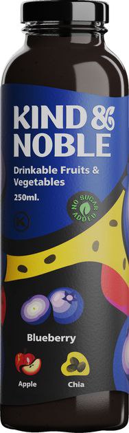 Смузі Kind and Noble Чорниця яблуко, насіння чіа 0,25л скло
